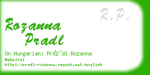 rozanna pradl business card